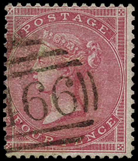 GB 1856  SG63 Used Liverpool ''466'' numeral