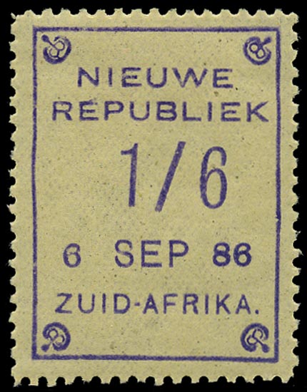 NEW REPUBLIC 1886  SG10 Mint 1/6 violet on yellow paper dated 6 SEP 86