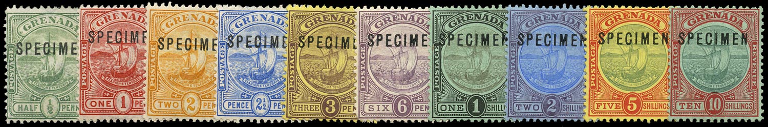 GRENADA 1906  SG77s/88s Specimen KEVII Badge of the Colony set of 10 to 10s