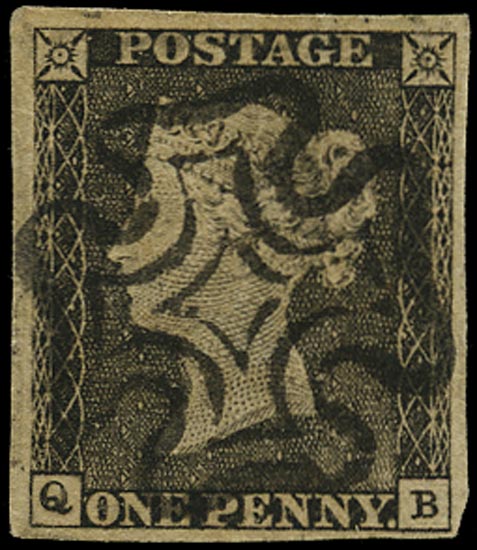 GB 1840  SG3 Pl.1a Penny Black - VFU Black MC (QB)