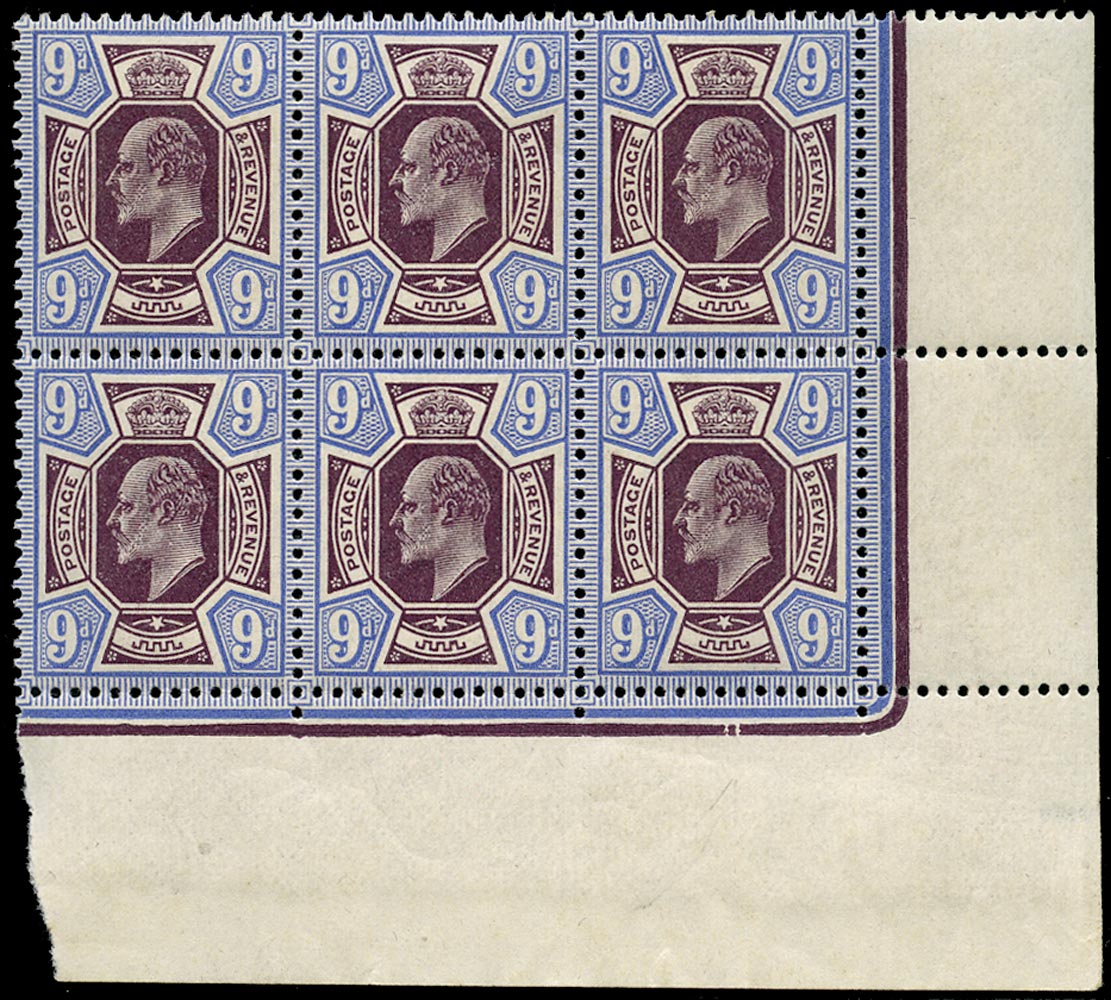 GB 1913  SG307a Mint - Unused o.g. block of six