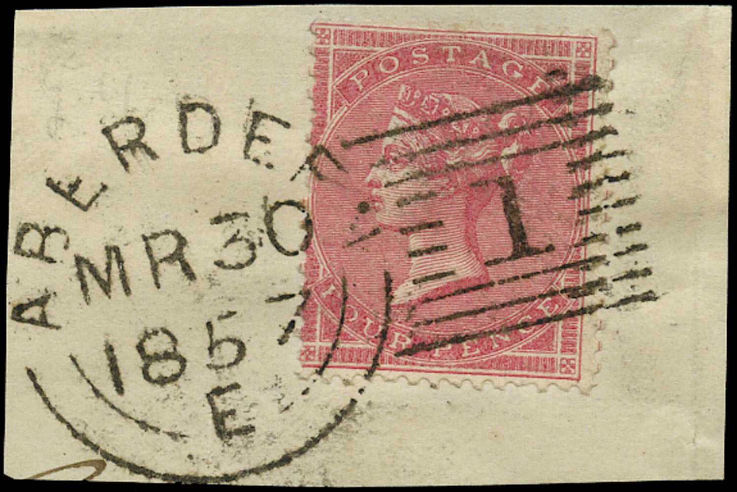 GB 1857  SG66 Used - Aberdeen experimental duplex