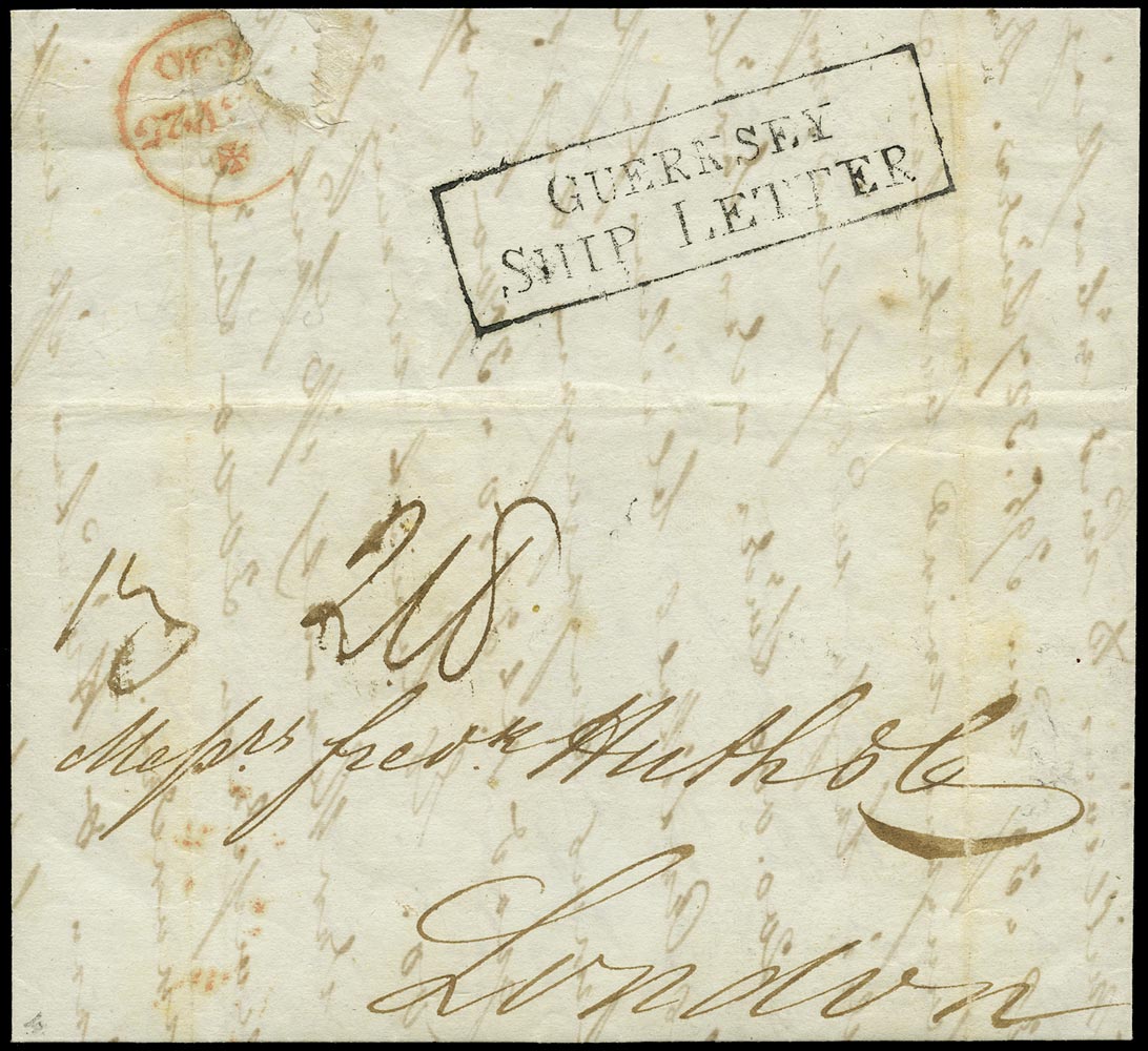 GB 1840 Pre-Stamp - Guernsey Ship Letter type S2