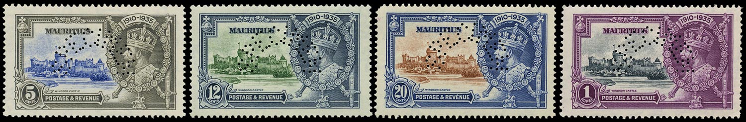 MAURITIUS 1935  SG245s/248s Specimen Silver Jubilee set of 4 unmounted