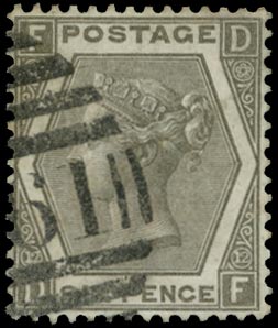 GB 1873  SG125var Pl.12 Used - 'figure 12 at left doubled'