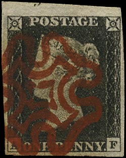 GB 1840  SG1 Pl.2 Penny Black