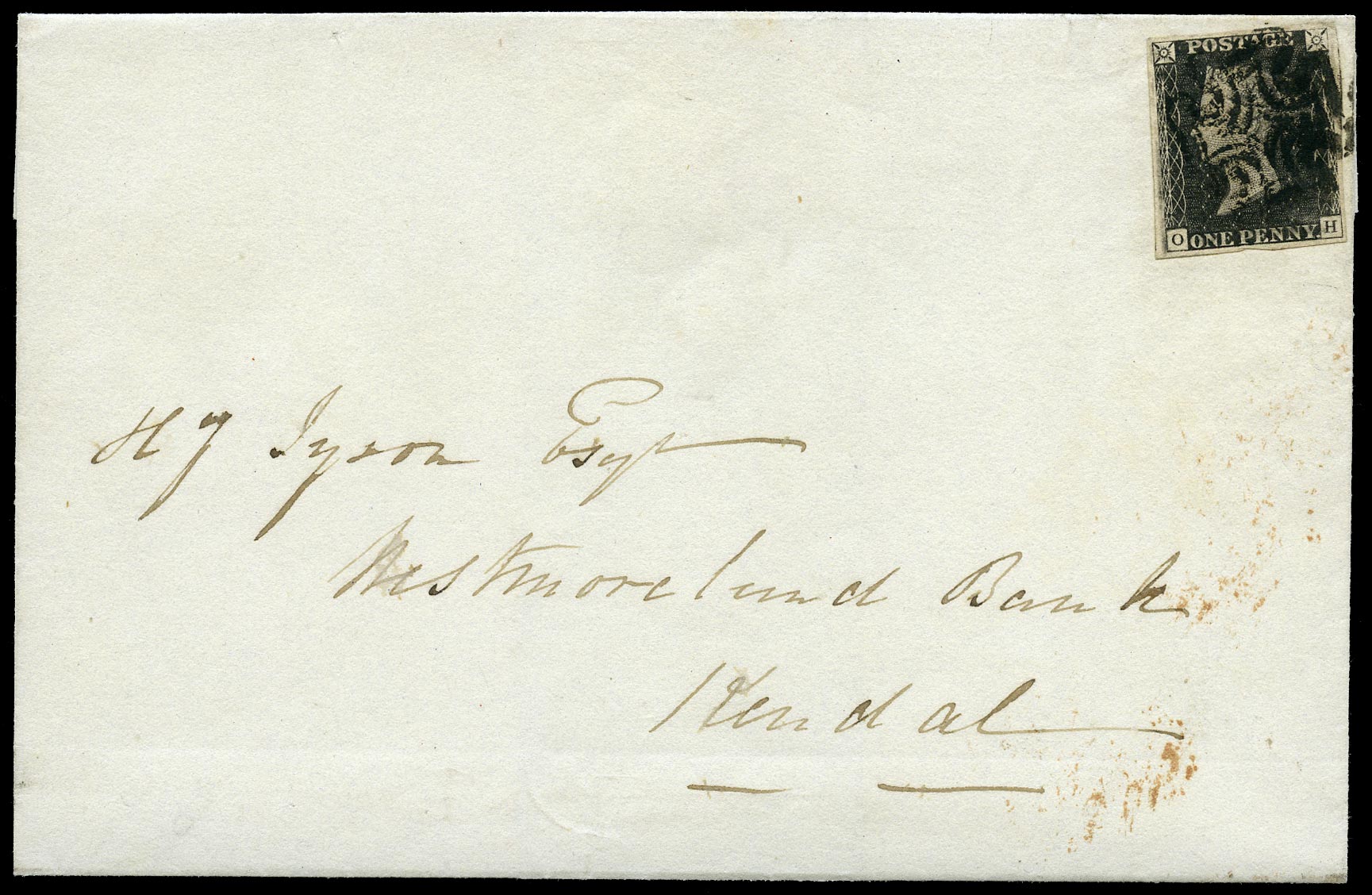 GB 1840  SG3 Pl.11 Cover - wrapper to Kendal (OH) difficult plate