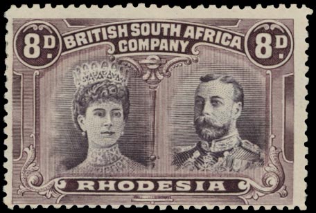RHODESIA 1910  SG147 Mint 8d dull purple and purple