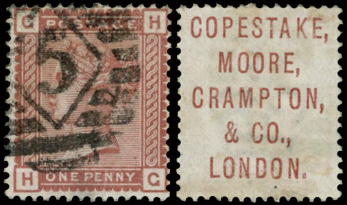 GB 1867  SG166 Used - Copestake, Moore, Crampton, & Co underprint