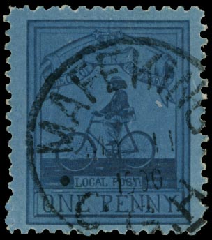 C.G.H. - MAFEKING 1900  SG18 Used 1d deep blue on blue Cyclist