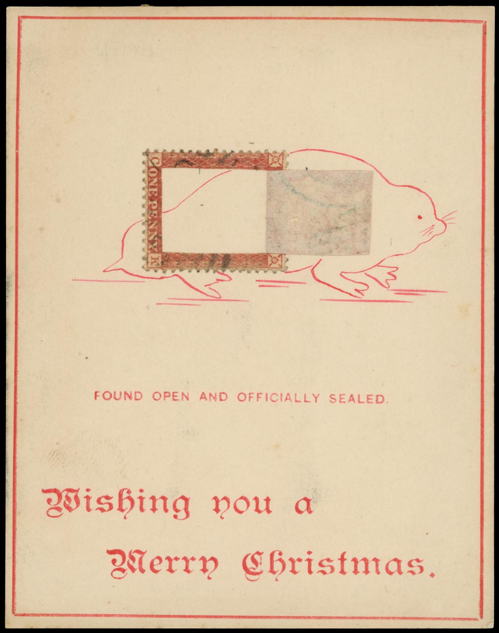 GB 1870  SG40 Cover - Christmas Card insert - Seal
