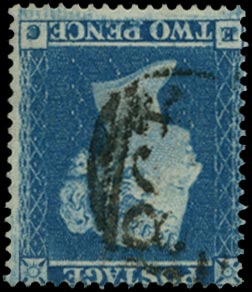 GB 1854  SG19wi Pl.4 Used - VFU (Wmk. Inverted)