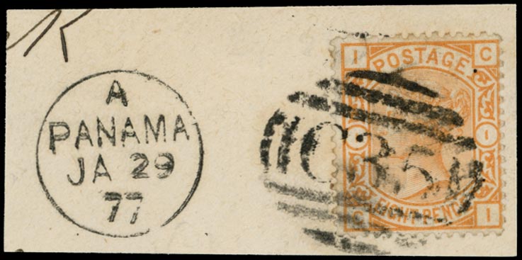 GB 1876  SG156 Pl.1 Used - in Panama, Colombia