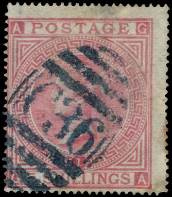 GB 1867  SG126 Pl.1 Used - in Arica, Peru