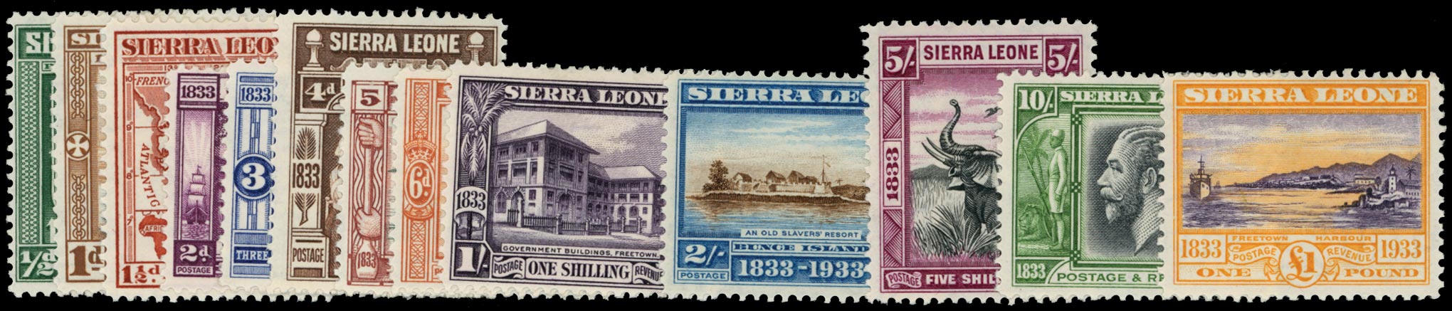 SIERRA LEONE 1933  SG168/80 Mint