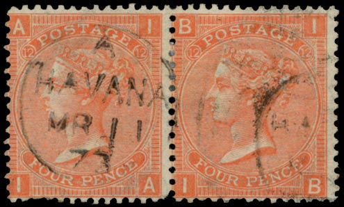 GB 1870  SG93 Pl.12 Used - in Havana, Cuba