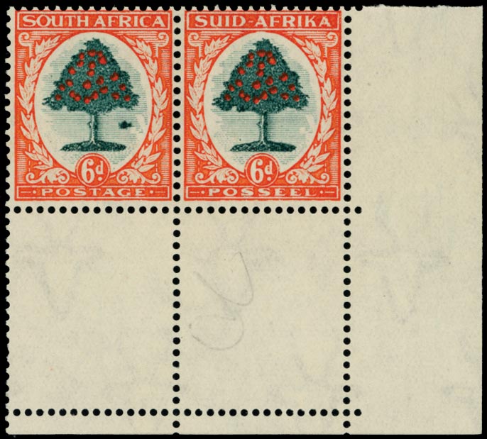SOUTH AFRICA 1933  SG61b Mint unmounted 6d die I with Molehill flaw