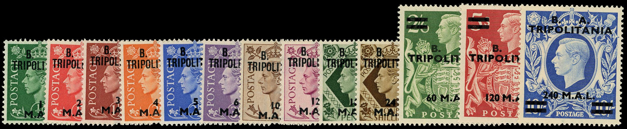 B.O.I.C.TRIPOLITANIA 1950  SGT14/26 Mint BA set of 13 unmounted