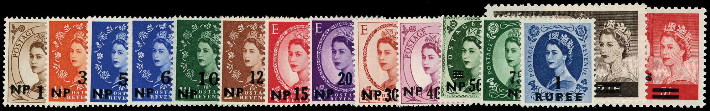 BR PAs IN E ARABIA 1960  SG79/93 Mint definitive set of 15 unmounted