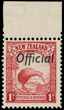 NEW ZEALAND 1936  SGO115a Official 1d scarlet perf 13&frac12;x14 unmounted mint