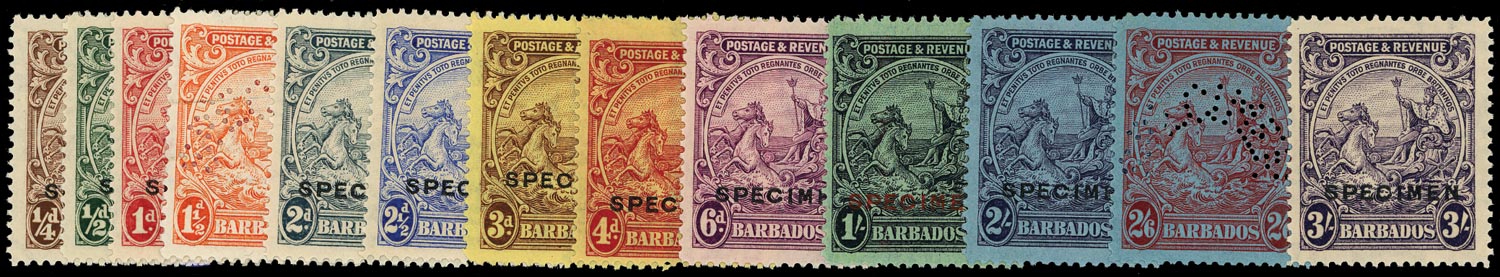 BARBADOS 1925  SG229s/39s Specimen KGV set of 13 to 3s