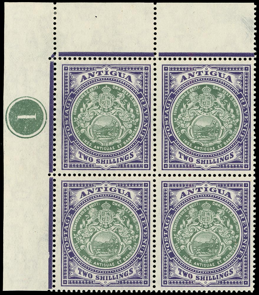ANTIGUA 1908  SG50 Mint KGV 2s grey-green and violet watermark MCA