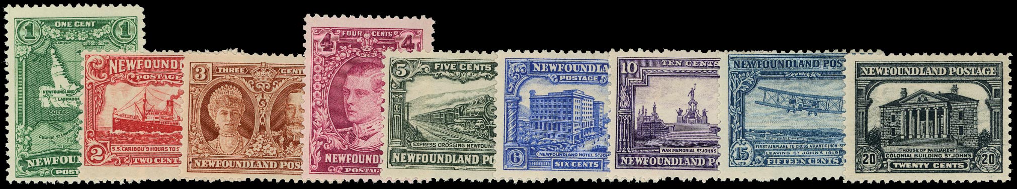 NEWFOUNDLAND 1929  SG179/87 Mint Perkins Bacon re-engraved Publicity set of 9 to 20c