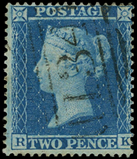 GB 1855  SG27 Pl.5 Used Bristol "134" numeral (RK)