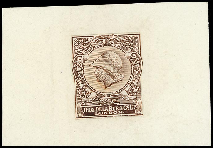 GB c.1900 Proof - recess printed De La Rue dummy stamp