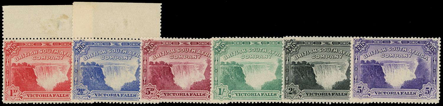 RHODESIA 1905  SG94/9 Mint Victoria Falls set of 6 to 5s, lpog
