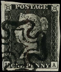 GB 1840  SG3 Pl.6 Penny Black