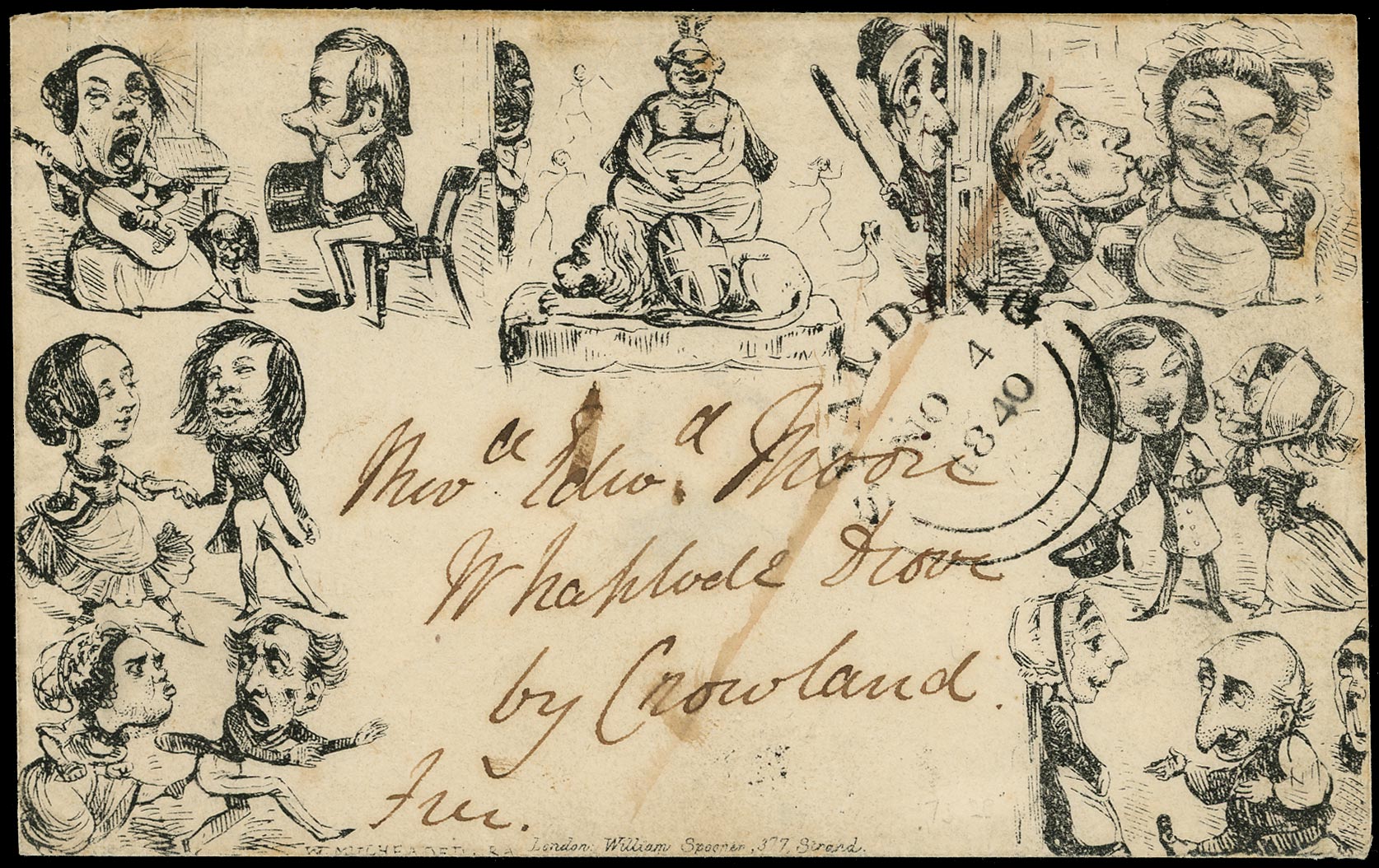 GB 1840 Cover - Spooner No.1 'Courting' envelope