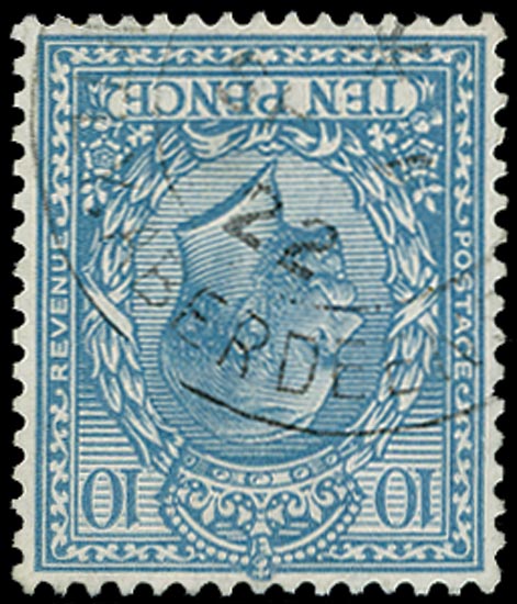 GB 1913  SG394wi Used - Superb used Wmk Inverted example