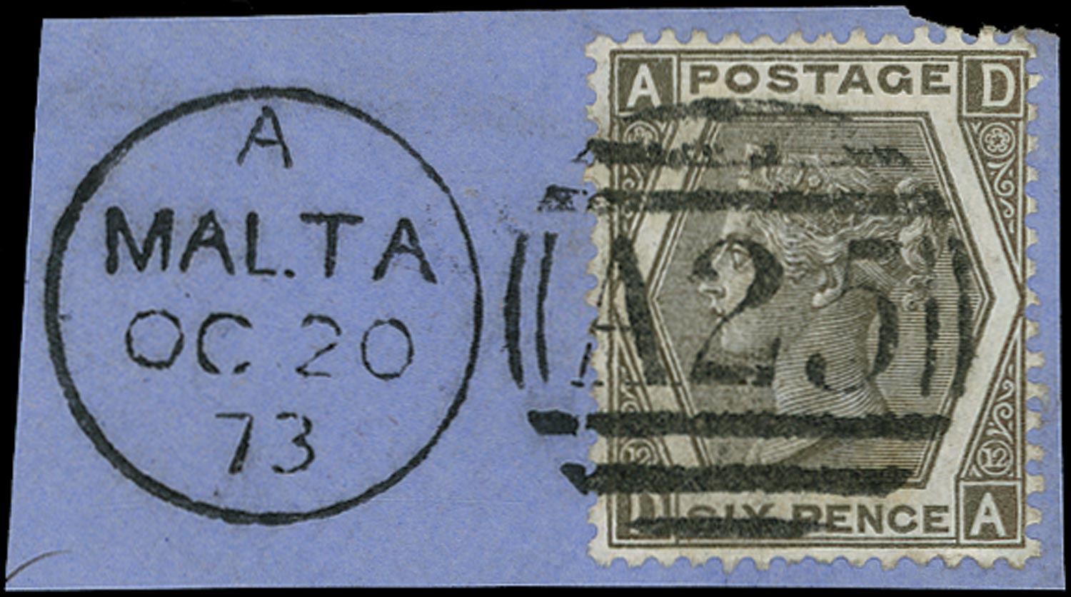 GB 1873  SG125 Pl.12 Used in Malta