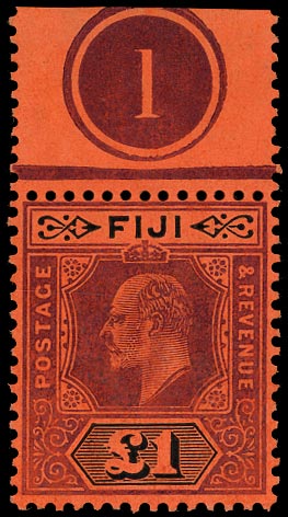 FIJI 1903  SG124 Mint KEVII £1 purple and black on red paper