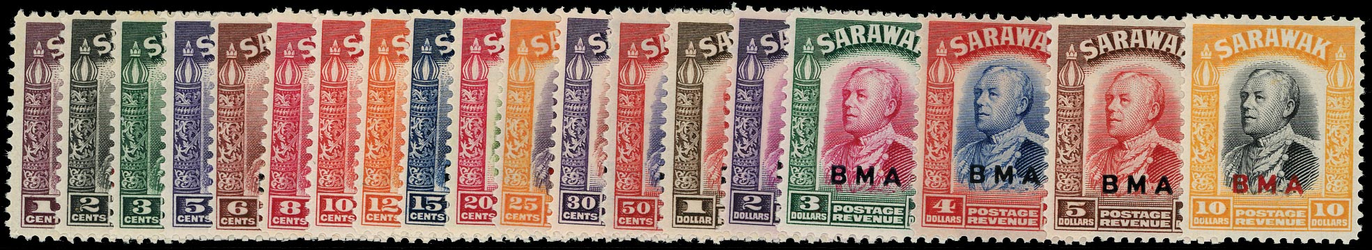 SARAWAK 1945  SG126/45 Mint unmounted BMA set of 20