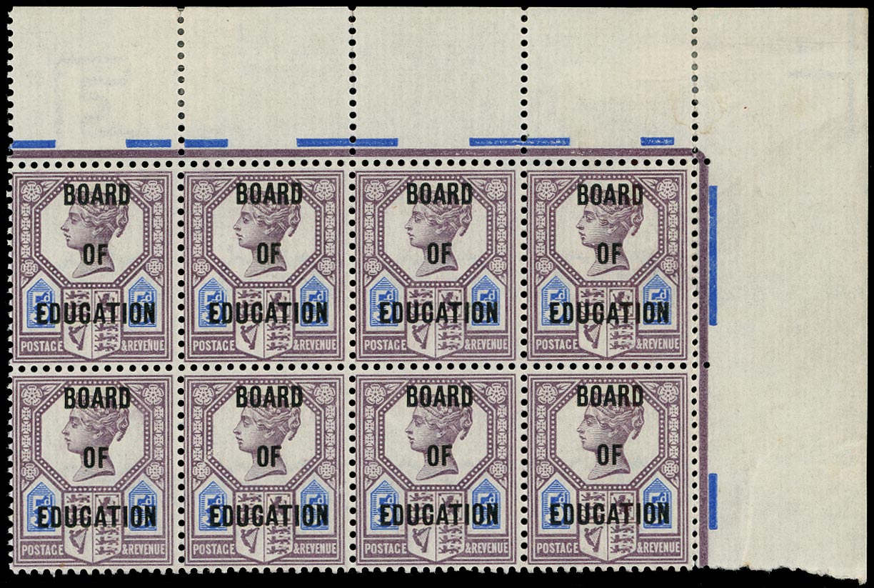 GB 1902  SGO81 Official - unmounted o.g. block of eight