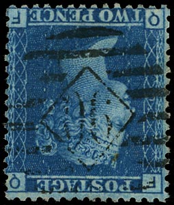 GB 1861  SG45wi Pl.9 Used - VFU Wmk Inverted example (QF)