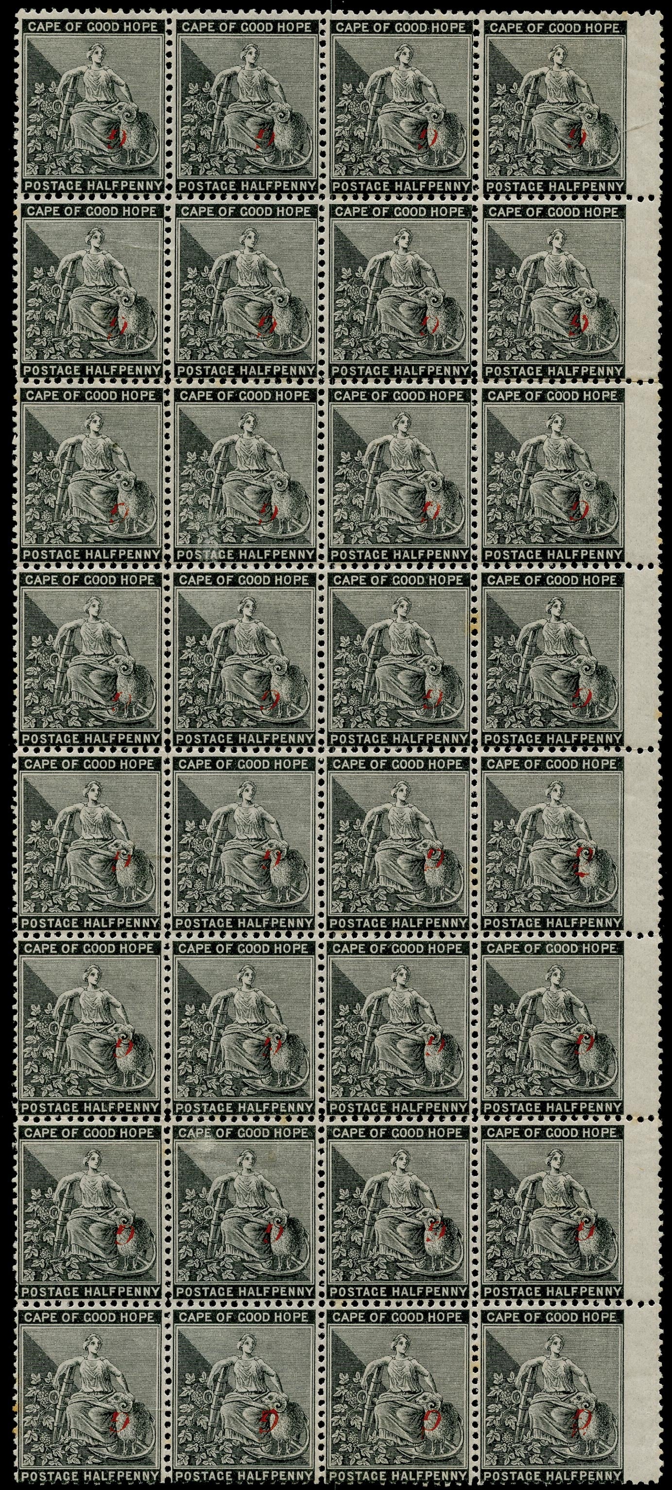 GRIQUALAND 1878  SG15a Mint &frac12;d grey-black type 16 overprint inverted