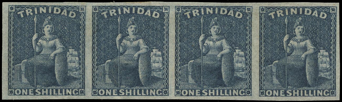 TRINIDAD 1859  SG29 Mint Britannia 1s indigo imperforate