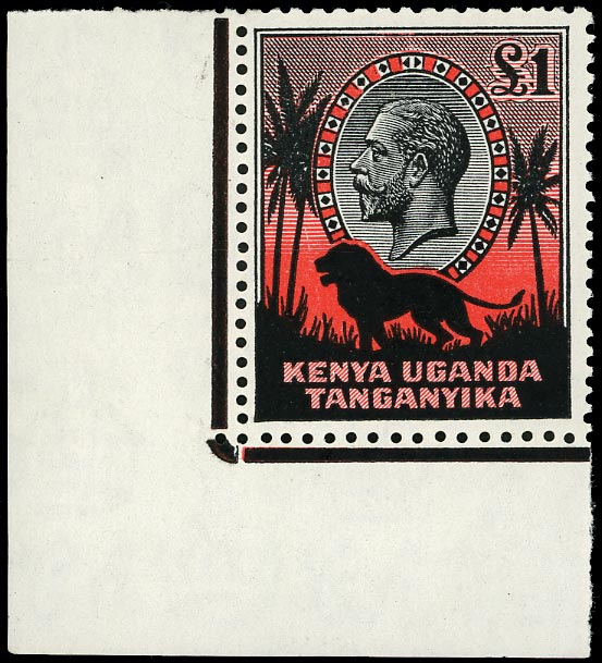 KUT 1935  SG123 Mint unmounted KGV £1 black and red