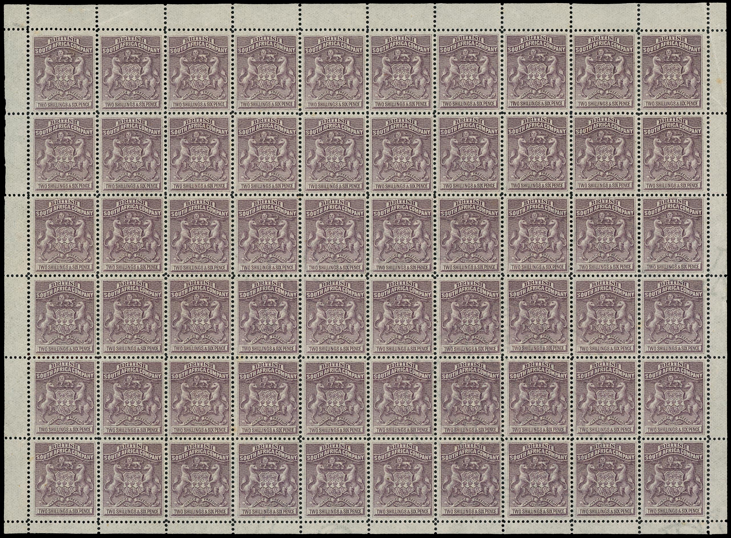 RHODESIA 1892  SG6 Mint unmounted 2s6d grey-purple Coat of Arms