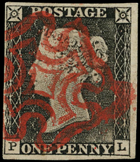GB 1840  SG3 Pl.1a Penny Black