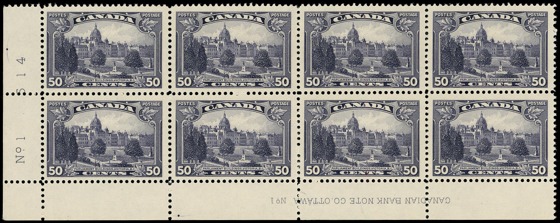 CANADA 1935  SG350 Mint 50c deep violet Parliament Buildings