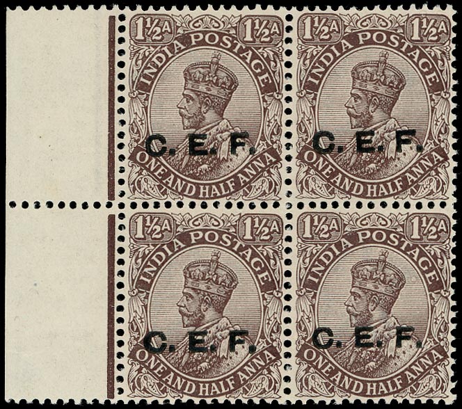 INDIA CEF 1914  SGC26 Mint unmounted KGV 1&frac12;a chocolate