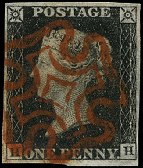 GB 1840  SG2 Pl.2 Penny Black - VFU red MC (HH)