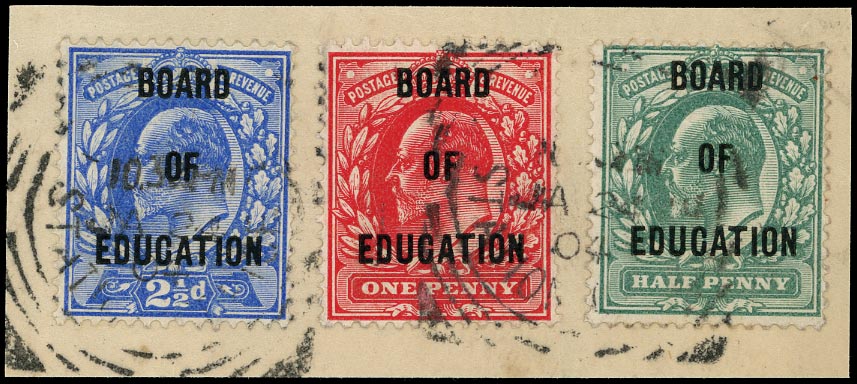 GB 1902  SGO83,O84,O85 Official - Scarce combination piece