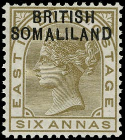 SOMALILAND PROTECT 1903  SG7a Mint QV 6a olive-bistre variety BR1TISH