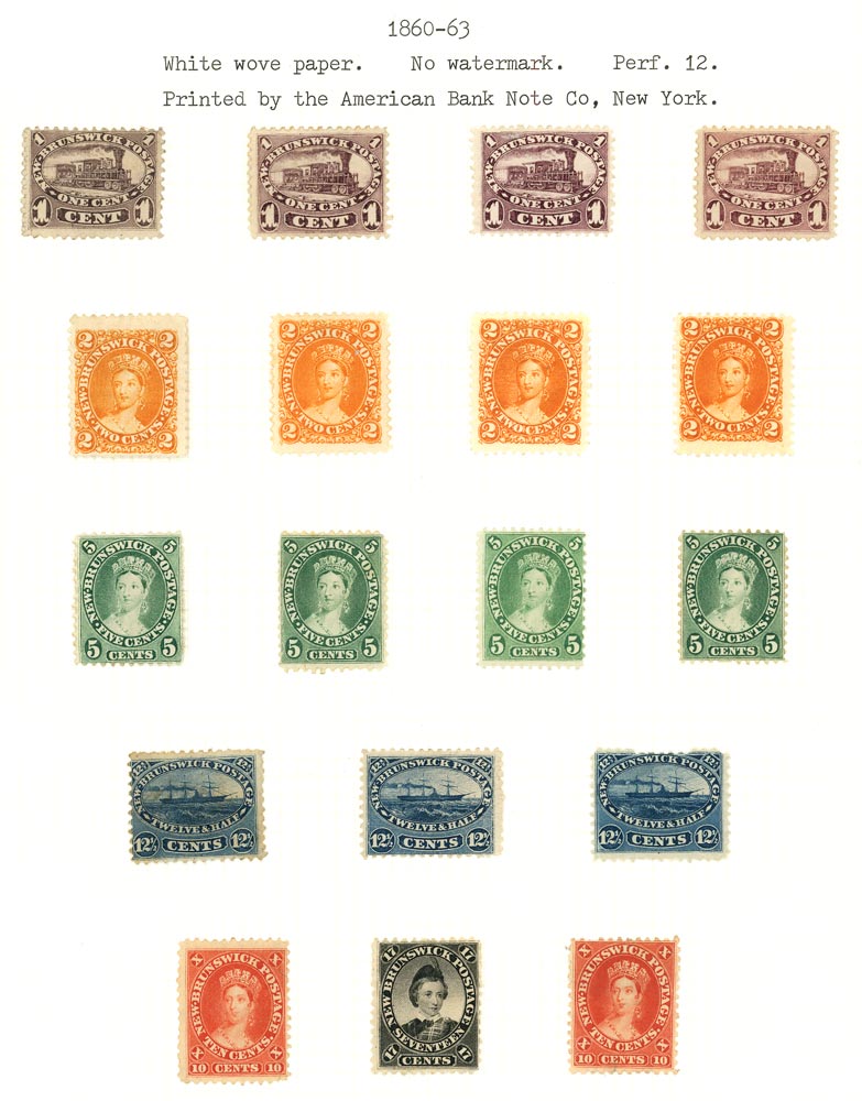 NEW BRUNSWICK 1860  SG7/19 btwn Mint range to 12c