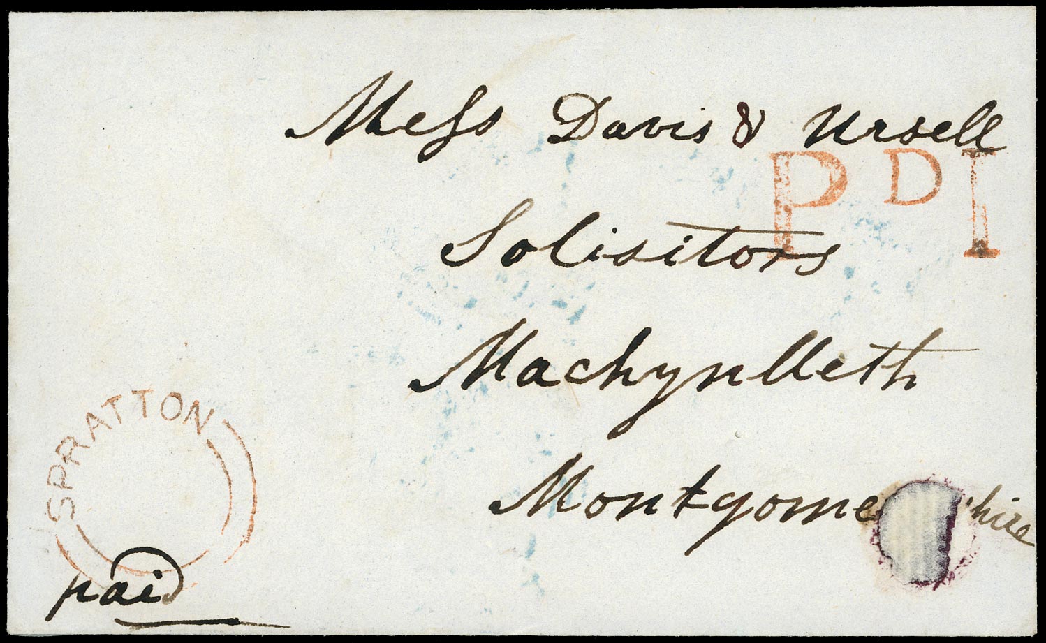 GB 1849 Cover - Northampton UPP handstamp